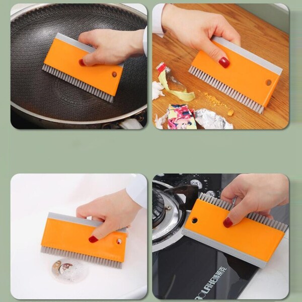3Pcs Gap Groove Brush Glass Cleaning Tool Toilet Scraper 2 Purpose Mirror Wiper