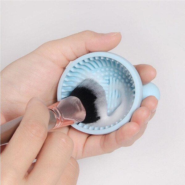 3Pcs Silicone Makeup Brush Cleaner Bowl Make Up Washing Brush Gel Cleaning Mat