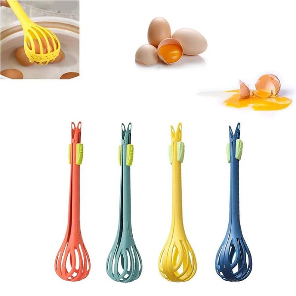 4Pcs Food Clip Multifunctional Egg Beater Bread Clip Handheld Plastic Eggbeater