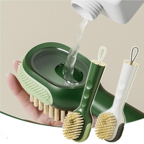 2Pcs Multifunctional Cleaning Brush Soft-bristled Liquid Shoe Brush Cloth Brush