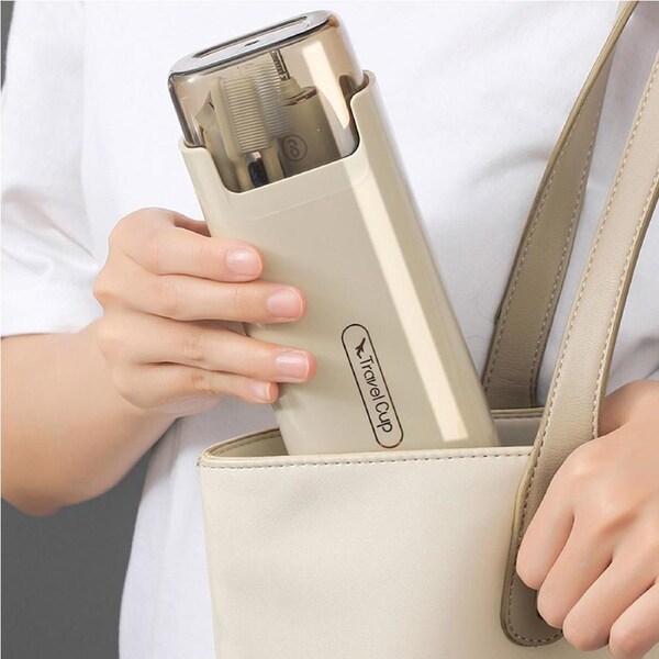 3Pcs Travel Mouthwash Cup Portable Home Toothpaste Storage Box Toothbrush Case