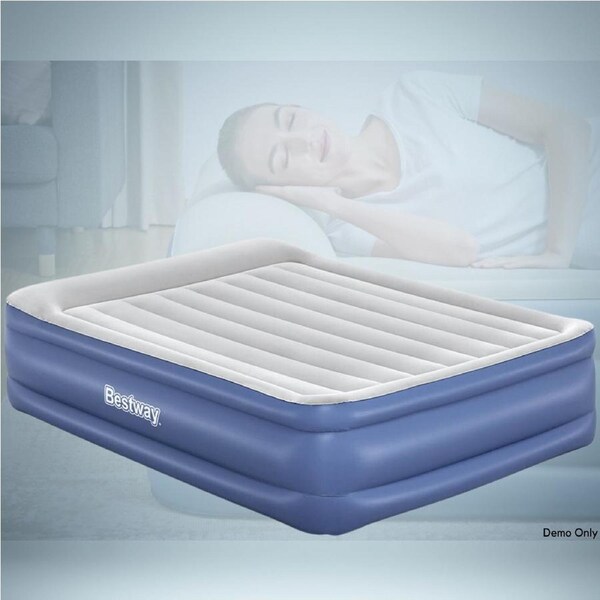 Bestway Deluxe Queen Blow Up Air Bed Premium Inflatable Mattress Built In Pump