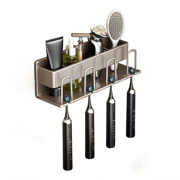 SOGA 27cm Wall-Mounted Bathroom Storage Organiser Space Saving Adhesive Shelf Rack