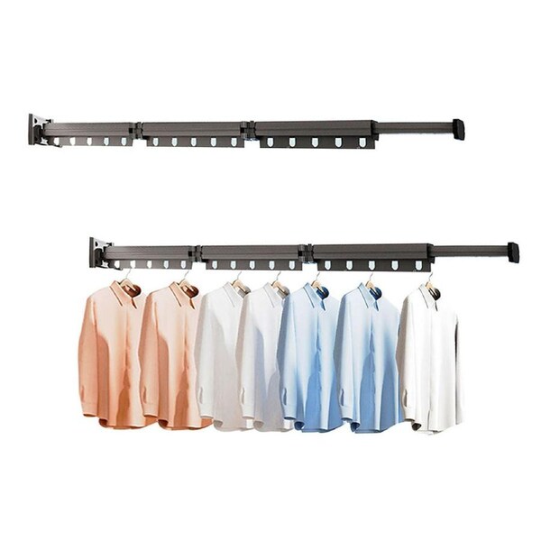 SOGA 2X 127.5cm Suction-Mounted Retractable Clothing Drying Rack