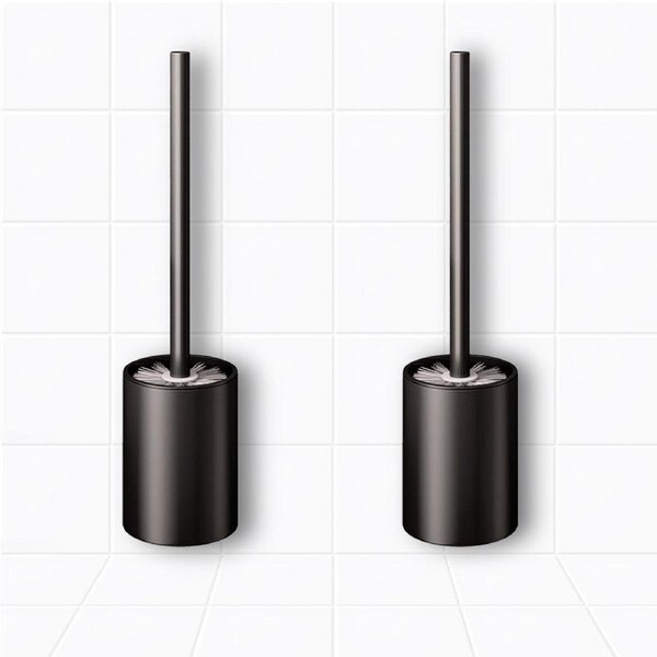SOGA 2X Wall-Mounted Toilet Brush with Holder Black 27cm