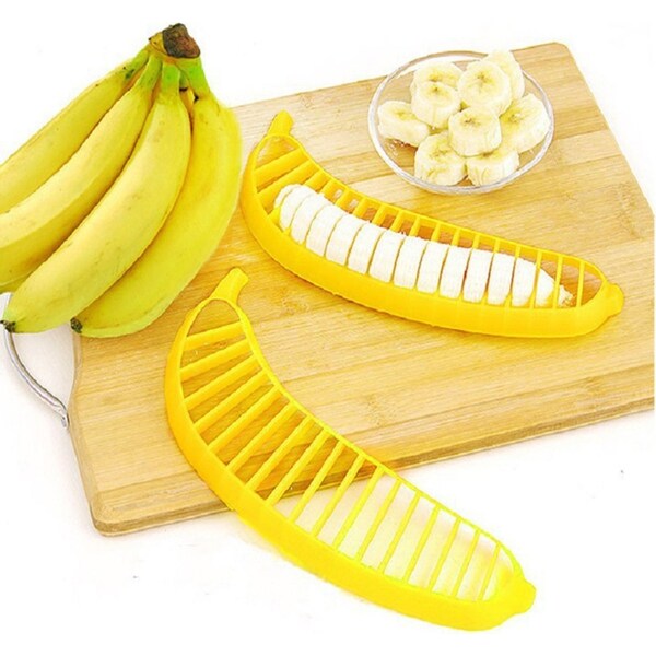 4 Pack Banana Slicer Practical Kitchen Tool Salad Fruit Peeler Cutter Chopper