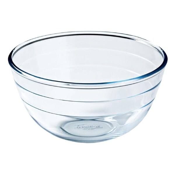 O Cuisine 24cm/3L Glass Mixing Bowl Dish Round Kitchen Baking Cookware Clear