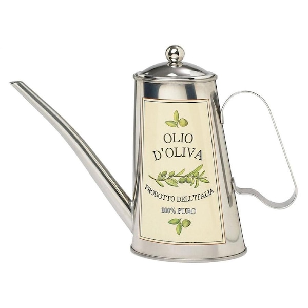 Cuisena 500ml Stainless Steel Oil Can Pourer Container/Dispenser w/ Lid Silver