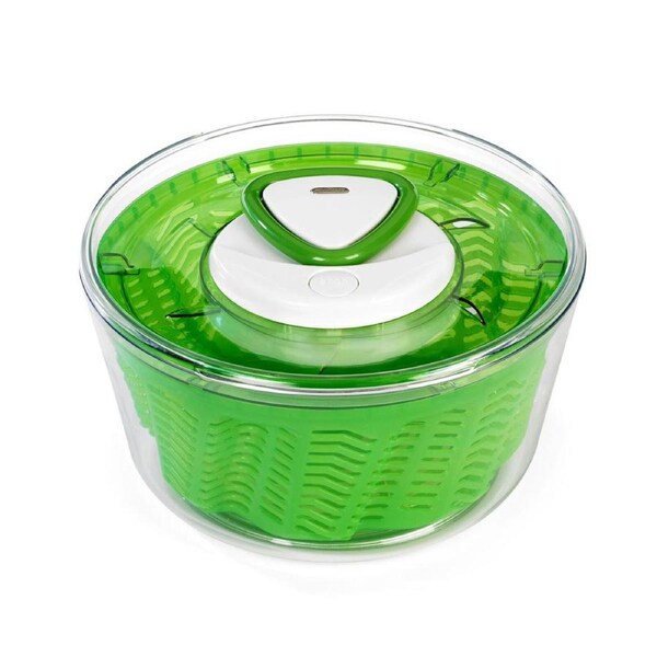 Zyliss 26.5cm Easy Spin 2-Salad Spinner Vegetable Dryer Container Large Green