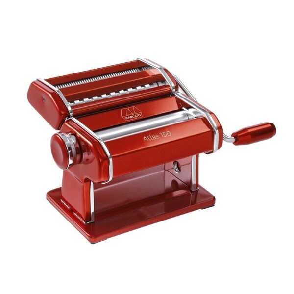 Marcato Atlas 150 Design Aluminum Pasta Machine Lasagna/Fettucine Maker Red
