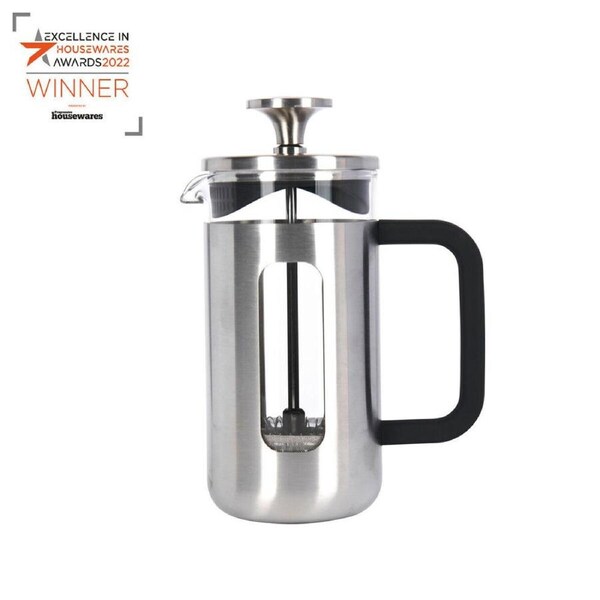 La Cafetiere Pisa 3-Cup 350ml Brushed SS/Glass Coffee French Press Maker Silver
