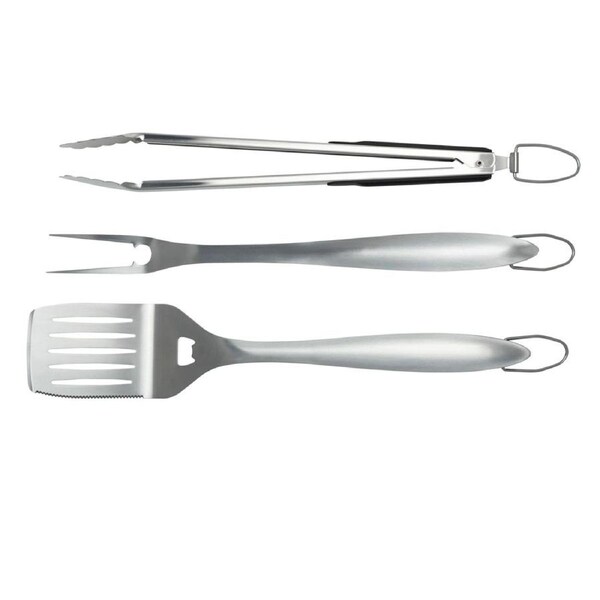 3pc Euroline Grande 45.5/43cm Stainless Steel Spatula/Fork/Tongs BBQ Cooking Set