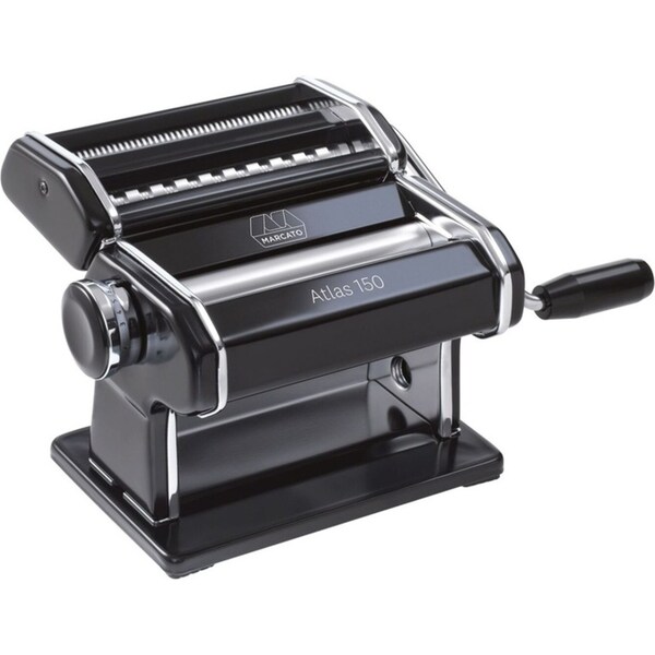 Marcato Atlas 150 Design Aluminum Pasta Machine Lasagna/Fettucine Maker Black