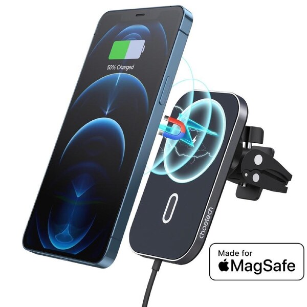 Choetech 15W MagSafe Magnetic FAST Wireless Car Charger Holder iPhone 15 14 13