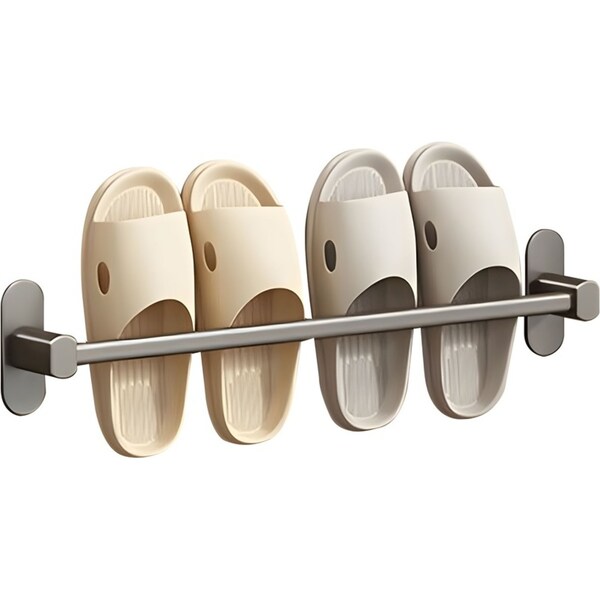 SOGA 49cm Wall-Mounted Slipper Organiser Adhesive Storage Space-Saving Wall Rack