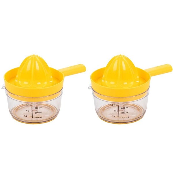 2x Progressive Countertop Twist & Juice 300ml Manual Juicer Lemon Extractor YLW