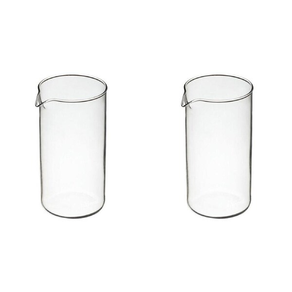 2x La Cafetiere 3-Cup Replacement 350ml Glass Jug Beaker For French Press Clear