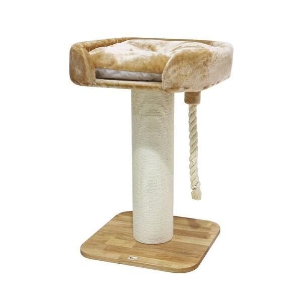 Cat Scratching Post Perch Bed Kitten Climbing Tower Tree Play Gym Scratcher Wooden Pet Furniture House Stand Dangling Sisal Rope 98cm Tall