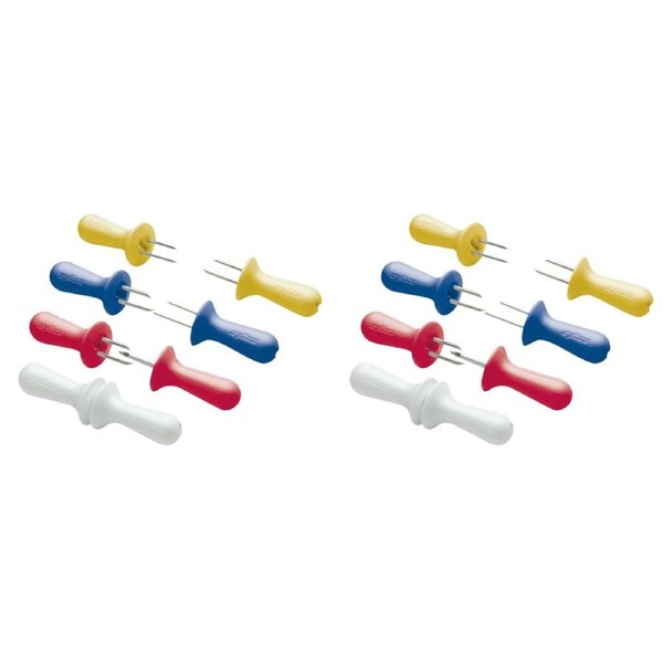 2x 2pc Zyliss Stainless Steel Interlocking Corn Holders Kitchen Utensil Primary
