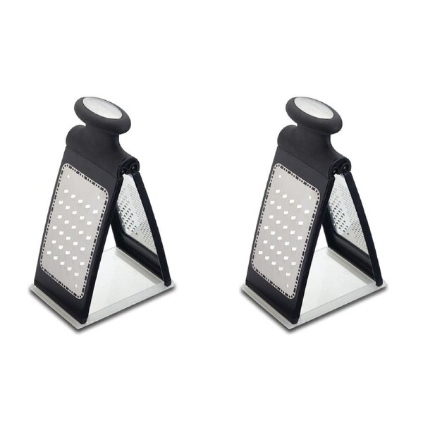 2x Mastercraft Smart Space 21cm Foldable Flat Grater Stainless Steel Zester BLK