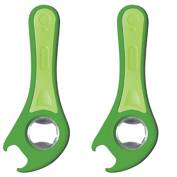 2x Zyliss 5-Way Ergonomic Kitchen 15cm Bottle Can Opener Manual Handheld Green
