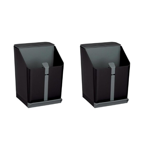 2x Mastercraft Smart Space 20.5cm Multi Functional Utensil Holder Storage Black