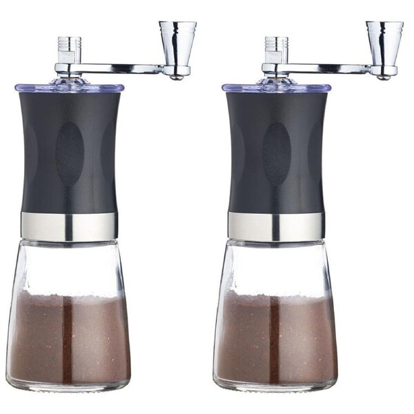 2x La Cafetiere 19.5cm Manual Stainless Steel Coffee Beans Grinder Black Small