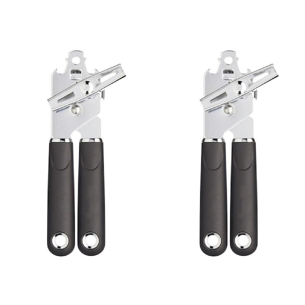 2x Mastercraft Soft Grip 14cm Manual Stainless Steel Can Opener Handheld Black