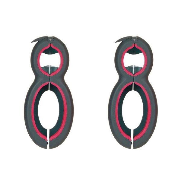 2x Progressive Prepworks 6in1 Manual Multi Lid/Can Bottle Opener Handheld Black