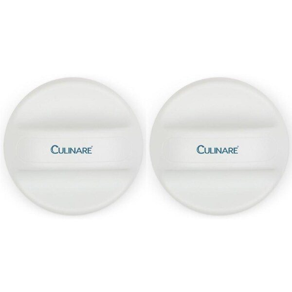 2x Culinare Magiopener Compact Round 8cm Lid Can Opener Manual Handheld White