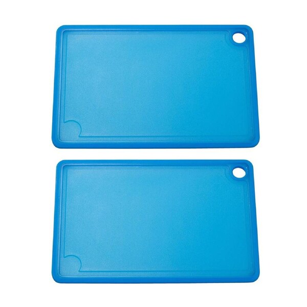 2x Cuisena Reversible 30x20cm Fruit/Vegetable Chopping Cutting Board Rect Blue