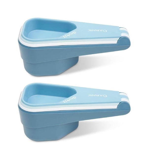 2x 4pc Culinare 16cm Plastic Measuring Cups Scoop Baking/Kitchen Utensil Blue
