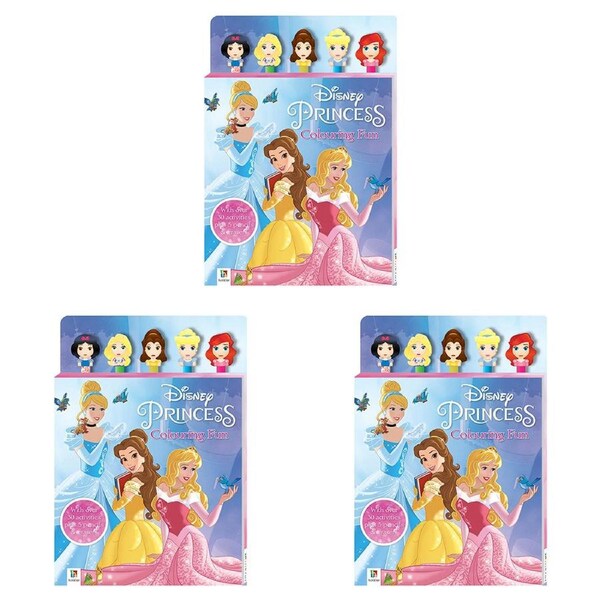 3x Inkredibles Disney Princess 5-Pencil/Eraser Colouring Activity Set Kids 3-6y