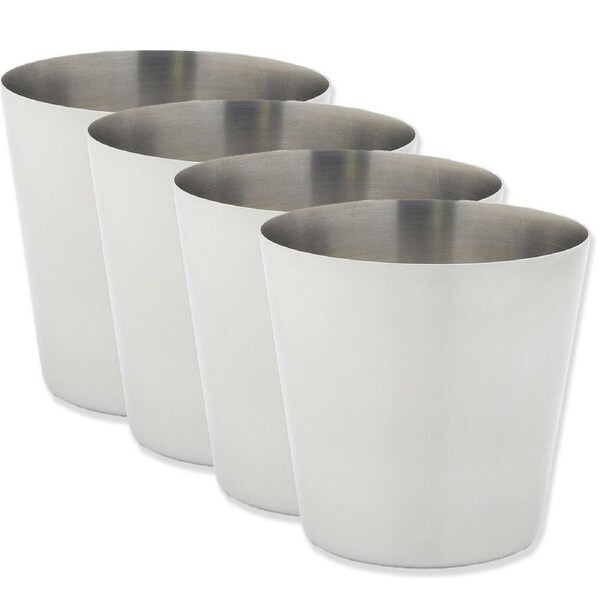 4x Cuisena 72mm Dariole Mould Stainless Steel Baking/Cooking Pudding Cup Silver