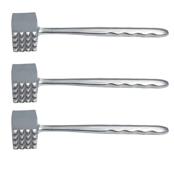3x Cuisena Aluminum Meat Tenderiser Double-Sided Mallet Cooking/Kitchen Silver