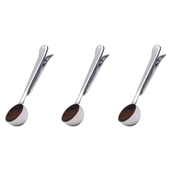3x La Cafetiere 18cm/20g Stainless Steel Coffee Measuring Spoon w/Clip Scoop SLV