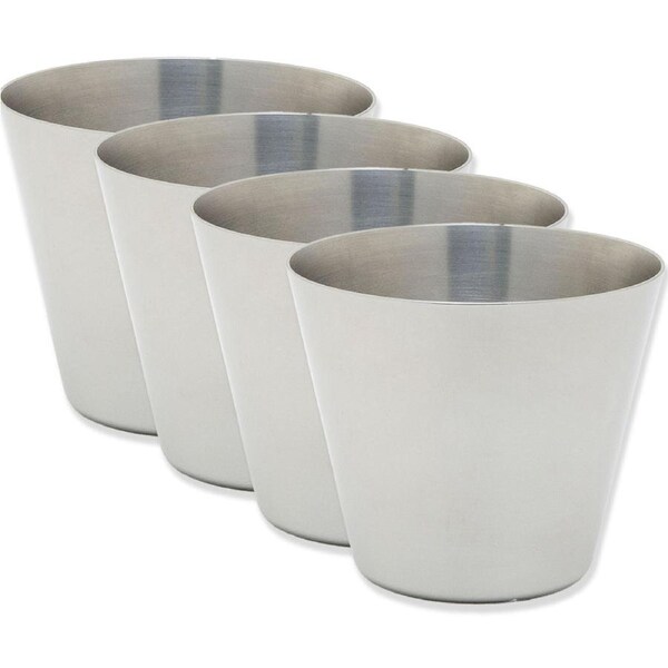 4x Cuisena 69mm Dariole Mould Stainless Steel Baking/Cooking Pudding Cup Silver