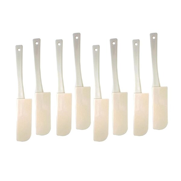 8pc Cuisena Flexible Mini Rubber Spatula Cooking/Baking Scraper Utensil Set WHT