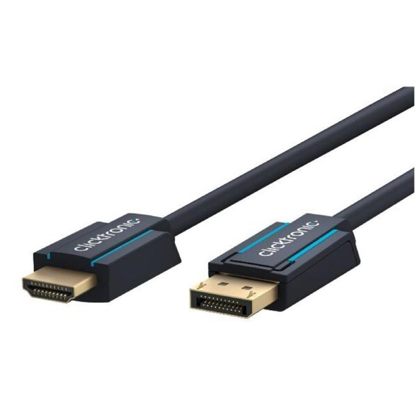 Clicktronic 1m Male Display Port to HDMI Cable 75Hz Connector For Laptop/PC BLK