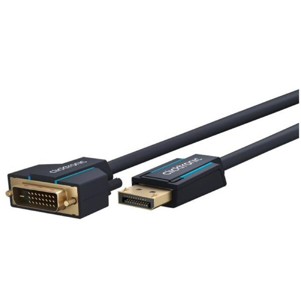 Clicktronic 5m Male Display Port to DVI Cable 60Hz Connector For Laptop/PC BLK
