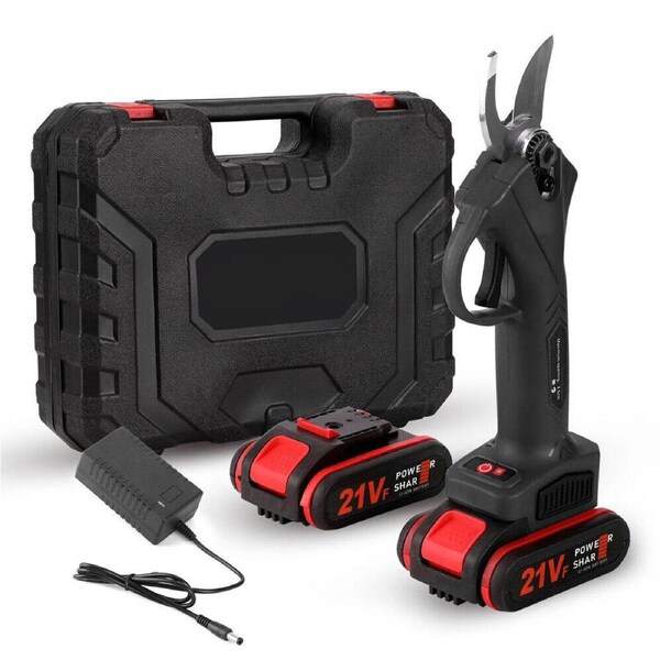 Cordless Rechargeable Electric Pruning Shears Secateur Branch Cutter + 2 Battery