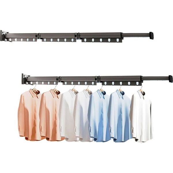 SOGA 2X 93.2cm Suction-Mounted Retractable Clothing Drying Rack