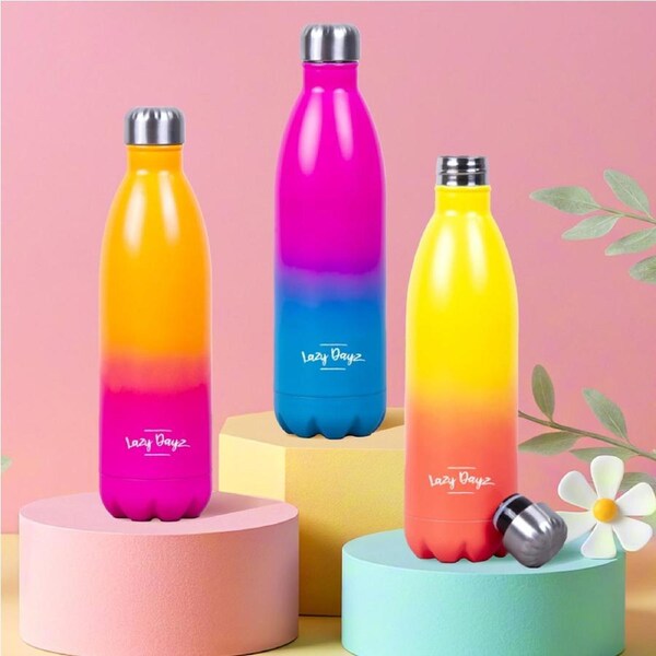 Lazy Dayz Jumbo Drink Bottle 1L - Pink Blue Ombre