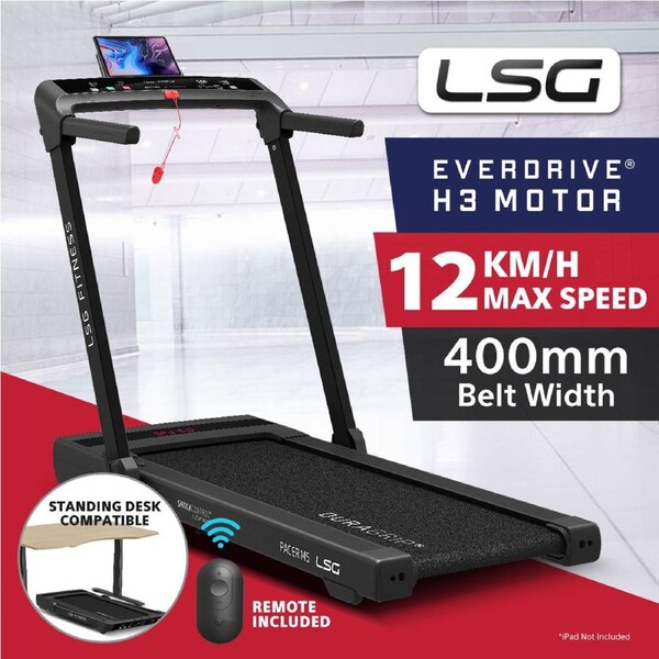 LSG Pacer M5 Treadmill Compact Home Treadmill with Remote Control for Walking & Running Walk & Work Under Desk Treadmill