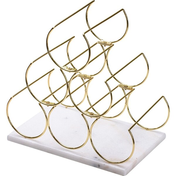 Tempa Emerson 31cm Marble/Stainless Steel Wine Rack Storage Holder Large White