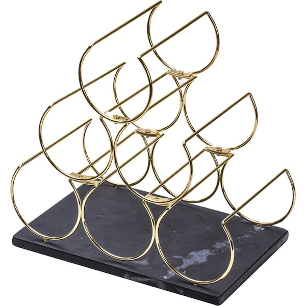 Tempa Emerson 31cm Marble/Stainless Steel Wine Rack Storage Holder Large Black