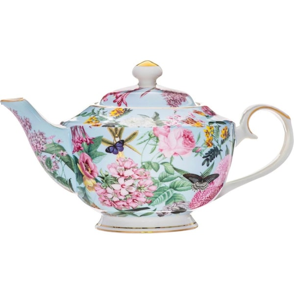 Ashdene Romantic Garden 1L Teapot New Bone China Floral Brewing Tea Pot w/ Lid