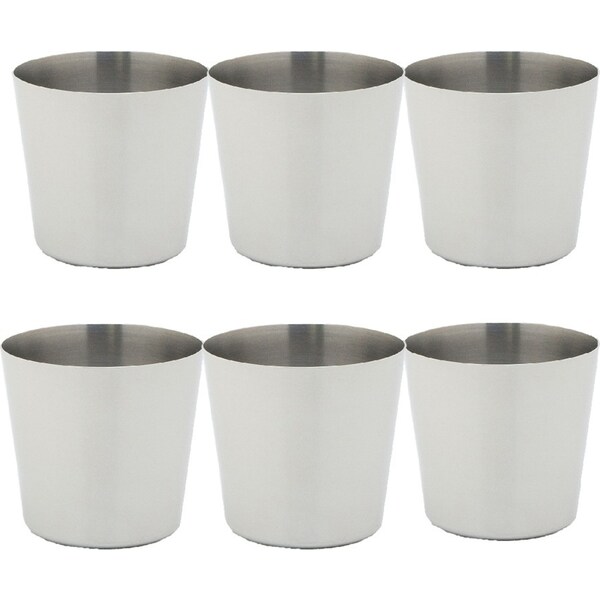 6x Cuisena 54mm Dariole Mould Stainless Steel Baking/Cooking Pudding Cup Silver