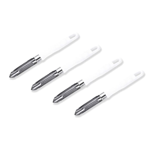 4x Cuisena Apple Corer Fruit/Vegetable Long Easy Grip Kitchen Peeler WHT/SLVR