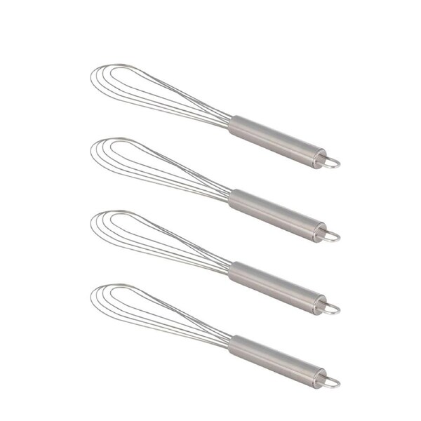4x Cuisena 30cm Stainless Steel Flat Wire Whisk Mixer Baking Kitchen Utensil SLV